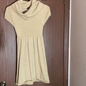 Beautiful gold shimmer sweater dress